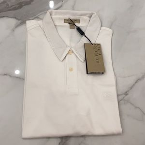 Burberry polo brand new with tags white size large